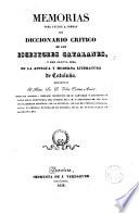 Memorias para ayudar a formar un diccionario critico de los escritores catalanes