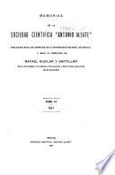 Memorias y revista de la Sociedad Científica Antonio Alzate.