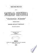 Memorias y revista de la Sociedad Científica Antonio Alzate.
