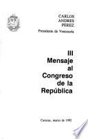 Mensaje al Congreso de la República