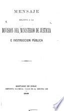 Mensaje relativo a la división del ministerio de justicia e instrucción pública