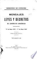 Mensajes, leyes y decretos de carácter orgánico