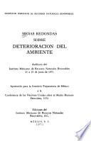 Mesas Redondas sobre Deterioración del Ambiente