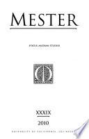 Mester : literary journal of the graduate students of the Department of Spanish and Portuguese...