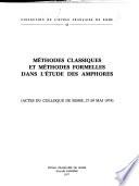 Méthodes classiques et méthodes formelles dans l'étude des amphores