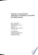 Méthodes de programmation applicables à l'orientation et à la gestion de la R&D nationale