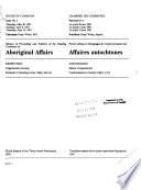 Minutes of Proceedings and Evidence of the Standing Committee on Aboriginal Affairs