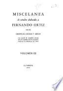 Miscelánea de estudios dedicados a Fernando Ortiz