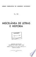 Miscelánea de letras e historia