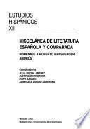 Miscelánea de literatura española y comparada
