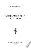Misceláneas de lo literario