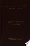 Monthly Catalog of United States Government Publications, Cumulative Index