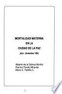 Mortalidad materna en la ciudad de La Paz, julio-diciembre 1992