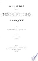 Musée de Lyon, inscriptions antiques, par A. Allmer & P. Dissard