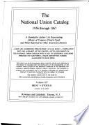 National Union Catalog