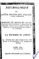 Necrologia del señor doctor Don José Sanchez Carrion,...