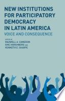 New Institutions for Participatory Democracy in Latin America