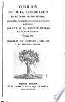Nombres De Christo, Lib. III. Y La Perfecta Casada