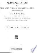 Nomenclátor de las ciudades, villas, lugares, aldeas y demás entidades de población de España: Almería