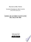 Nómina de autores valencianos del Siglo de Oro