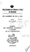 Nómina del personal académico y anuario de la corporación