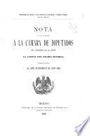 Nota con que se remite á la Cámara de Diputados del Congreso de la Unión la Cuenta del Erario Federal