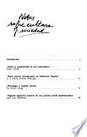 Notas sobre cultura y sociedad