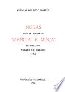 Notas sobre la edición de Menina e moça de Évora por Andres de Burgos (1557)