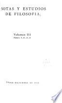 Notas y estudios de filosofía