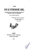 Note sur le patriarche Abel, retrouvé dans les livres sacrés des Indous, et cite sous le nom de Vrihaspati