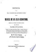 Noticia de la vida y escritos del ... Fray Manuel de San Juan Crisostomo, Carmelita ... del apellido Najera en el siglo
