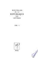 Nouvelles de la République Des Lettres