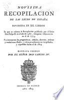 Novísima recopilacion de las leyes de España
