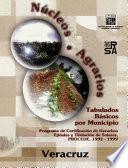 Núcleos agrarios. Tabulados básicos por municipio. Programa de Certificación de Derechos Ejidales y Titulación de Solares. PROCEDE. 1992-1999. Veracruz