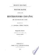 Nuevas datos acerca del histrionismo español en los siglos XVI y XVII