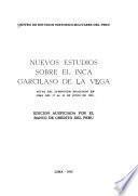 Nuevos estudios sobre el Inca, Garcilaso de la Vega