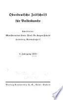 Oberdeutsche Zeitschrift für Volkskunde