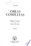 Obras completas [de] Azorín [pseud.]