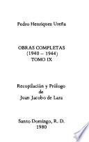 Obras completas de Pedro Henríquez Ureña: 1940-1944