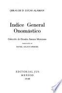 Obras de d. Lucas Alaman: Indice general onomástico