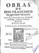 Obras de Don Francisco de Quevedo y Villegas