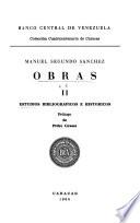 Obras: Estudios bibliográficos e históricos