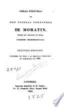 Obras póstumas de Don Nicolas Fernandez de Moratin, entre los arcades de Roma, flumisbo thermonciaco