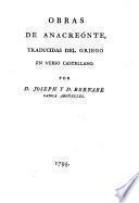 Obras traducidas del Griego en verso castellano por Joseph y Bernabe Canga Argüelles