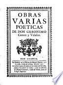Obras varias poéticas de don Gerónimo Cáncer y Velasco