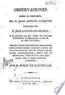 Observaciones sobre la respuesta de D. Juan Antonio Llorente publicada por D. José Antonio de Grassot