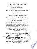 Observaciones sobre la respuesta de Juan Antonio Llorente publicada por Jose Antonio de Grassot