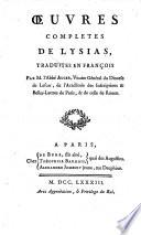 Oeuvres complètes de Lysias