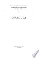 Opuscula, Carolo Kerenyi, XIX, IAN. A.D. MCMLXVII