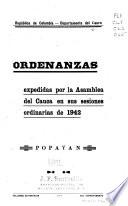 Ordenanzas expedidas por la Asamblea del Departamento del Cauca